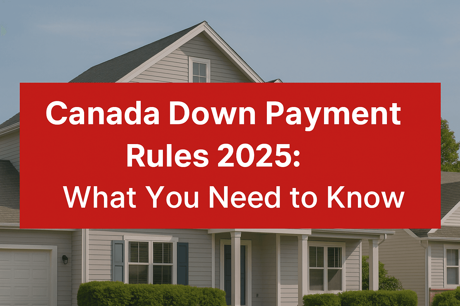 Canada down payment rules 2025 what buyers must know now