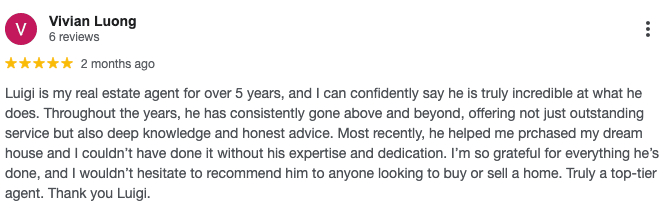 Google Review Long time Real estate agent